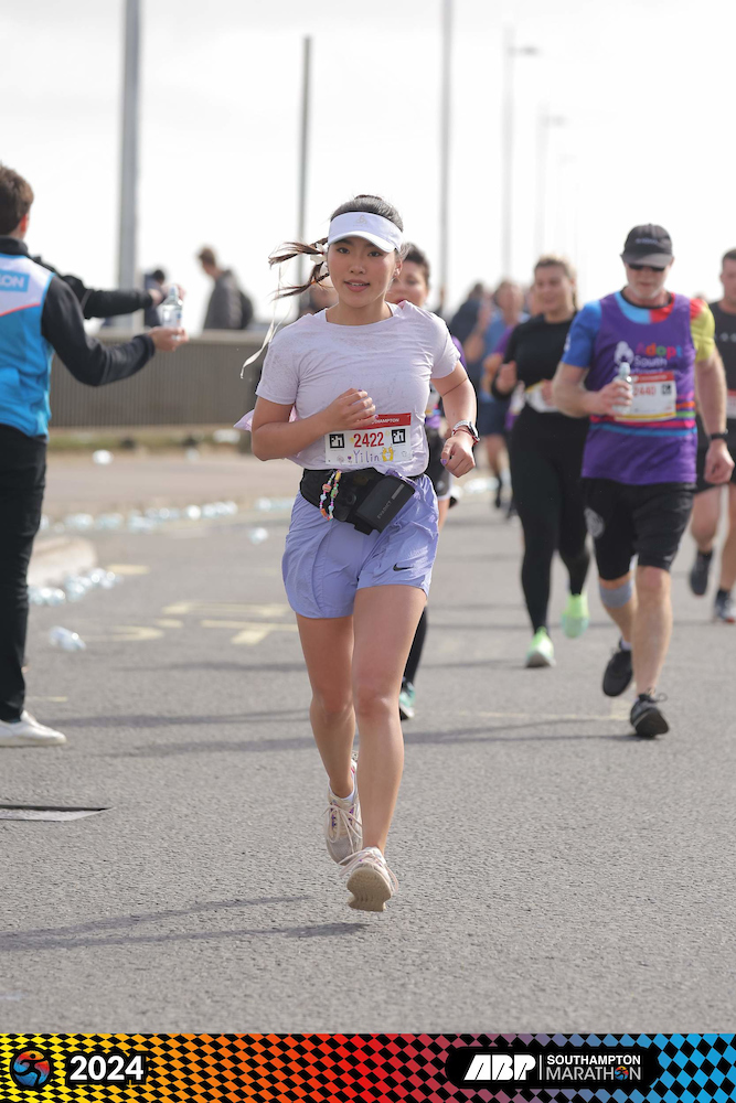 YiLin running in the Southampton Marathon